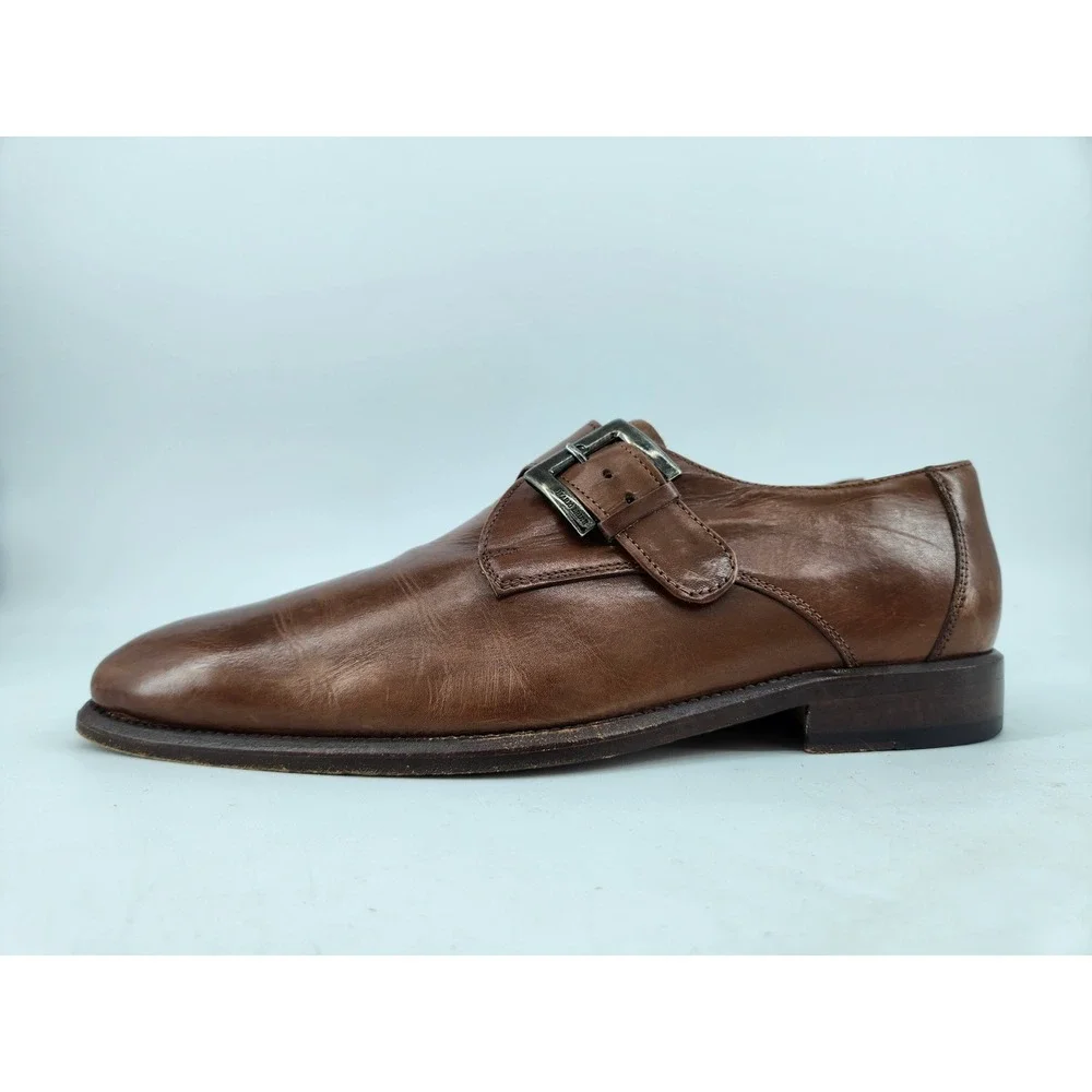 Mario Bruni Single Monk Strap Dress Shoes Mens EU 39 US 6.5 Brown Leather Italy